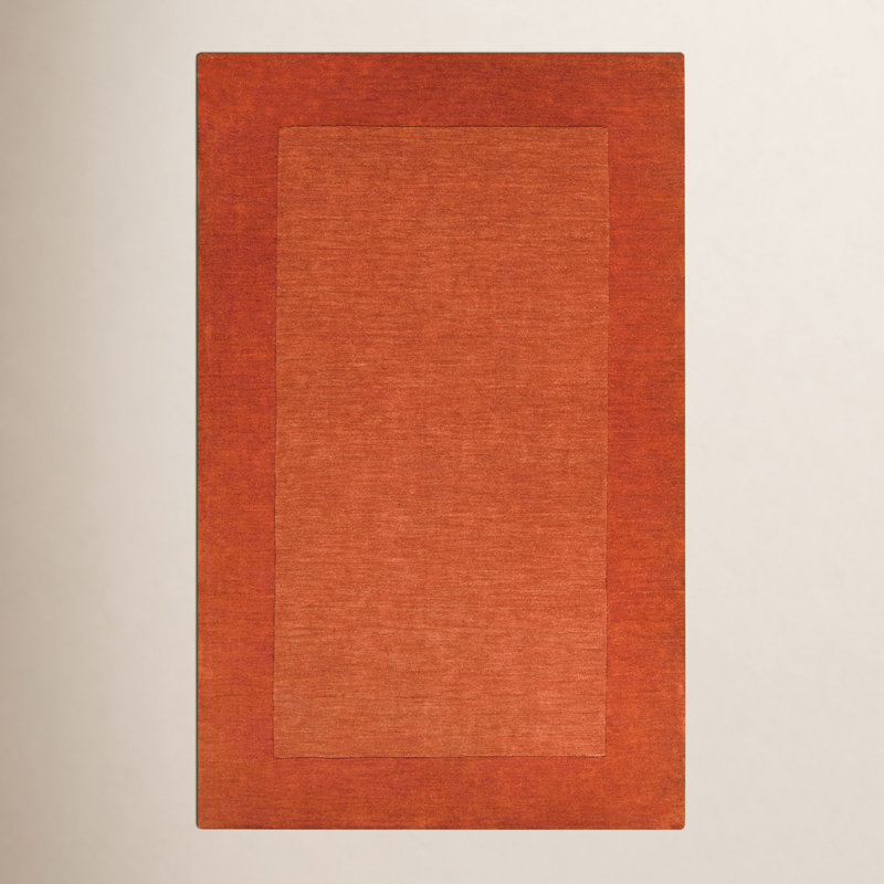 Tapis rouge en laine fabriqué à la main Dolma, Rectangle 2 pi x 3 pi