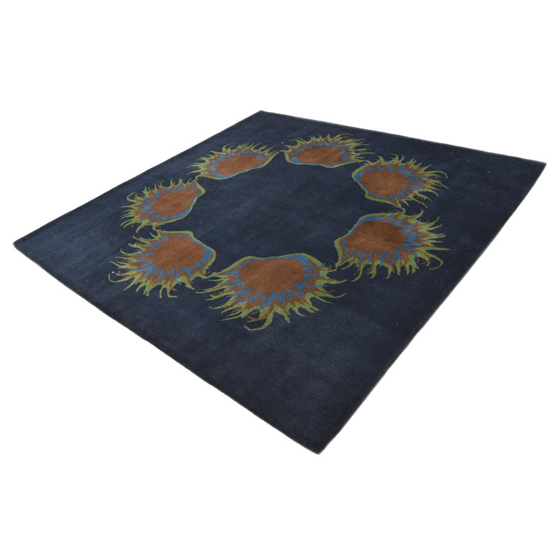 Tapis carré bleu marine Otto