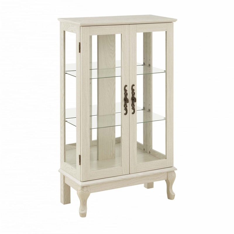 Vitrine 2 portes avec portes en verre trempé, Blanc