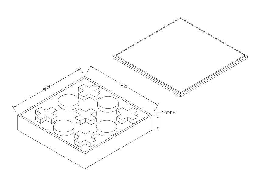 2-Player Acrylic Tic-Tac-Toe Set, Tortoise