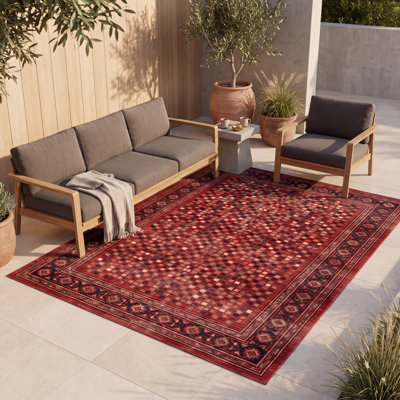 Tapis Horsemint moderne à motifs mosaïques abstraites mouchetées rouges, noires, grises et blanches, antidérapant, à poils courts, pour intérieur et extérieur, adapté aux animaux domestiques, salon, chambre, salle à manger, entrée, couloir, bureau, lavable