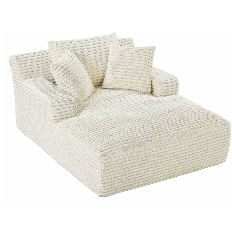 Très grande chaise longue d'intérieur, canapé rembourré en velours côtelé moderne, aucun assemblage requis, canapé-lit confortable pour le salon, le bureau