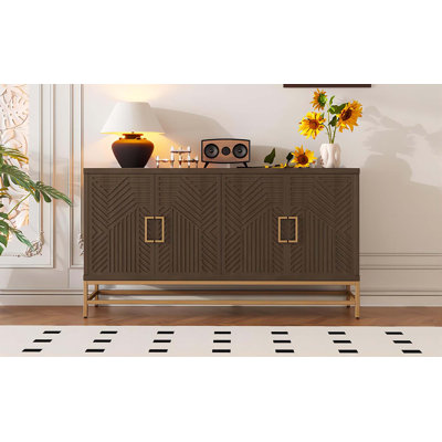 Buffet polyvalent avec tablettes réglables et poignées élégantes pour diverses pièces