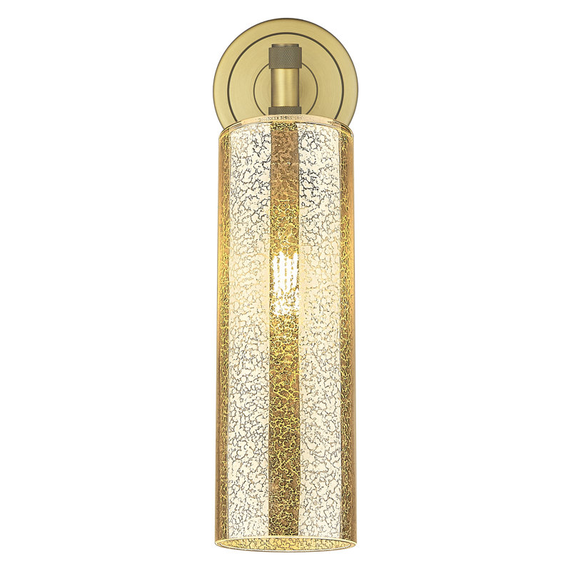 Applique murale 1 lumière Crown Point, Laiton brossé, Mercure, H 15 po x l 3,88 po x P 6,5 po