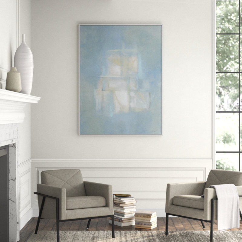 Blue Abstract' Framed Print on Canvas