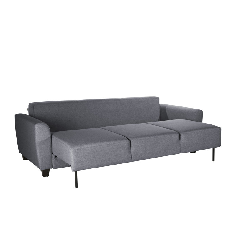 Sealy TruFit Klein Queen Dropback Sofa Sleeper Bed Convertible in Dark Grey with Additional Storage, Grey