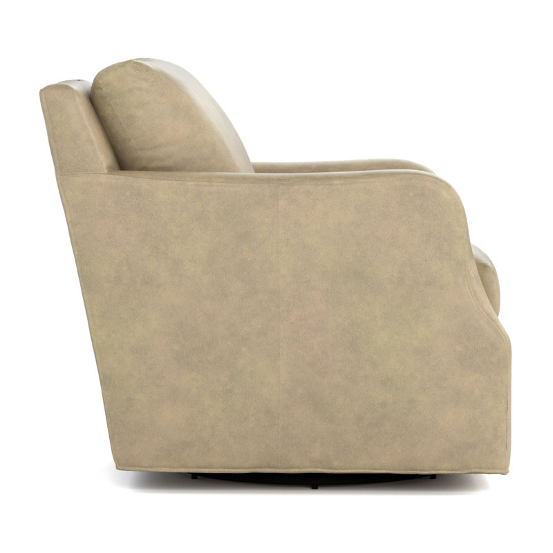 Harper Swivel Chair, Alameda Stonewash Genuine Leather
