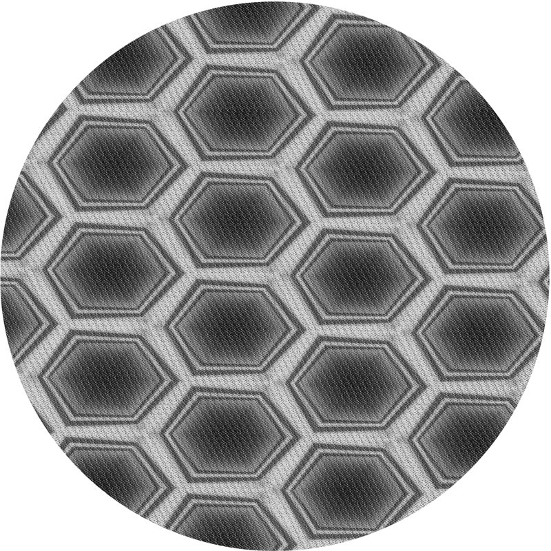 Tapis 100% à motif lavable à la machine 2989, Rond 8 pi