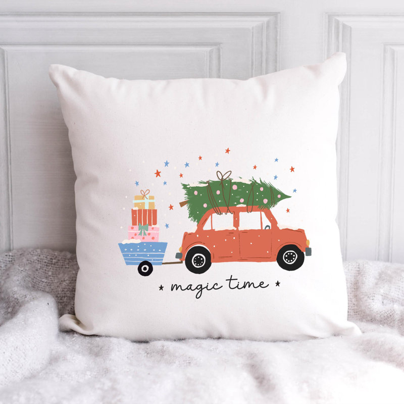Coussin en polyester Christmas illustration_4, 20 po x 20 po