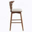 Tabouret de bar d'intérieur en bois, finition noire avec revêtement gris, ensemble de 2-2145097321