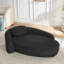 Fauteuil paresseux moderne simple ovale avec dossier intégré, accoudoirs latéraux et coussin, chaise longue compacte peu encombrante pour le salon - noir