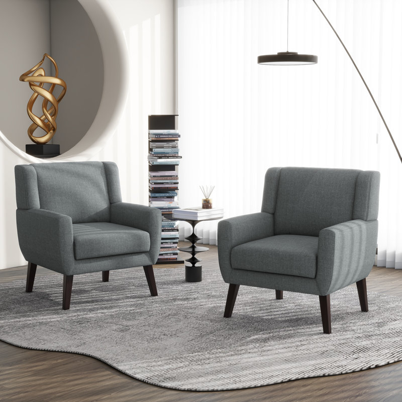 Jaqueze 73.7Cm Wide Armchair, Grey Polyester Blend/Linen