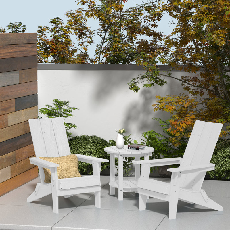Foldable Outdoor Adirondack Set, White