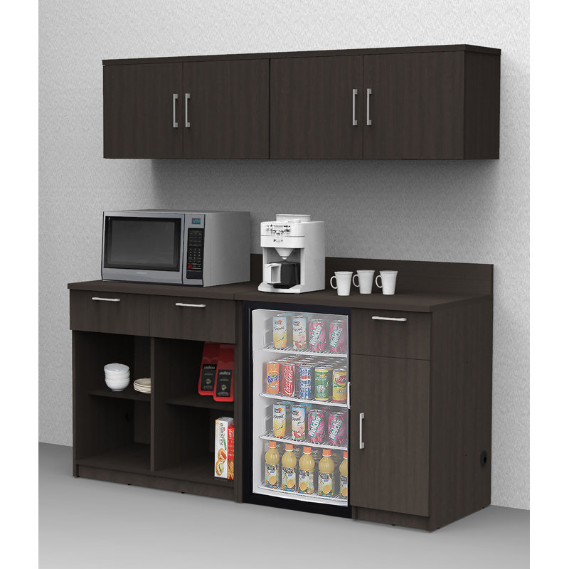 Breaktime 72'' W x 79'' H Kitchen Cabinet Set, Espresso