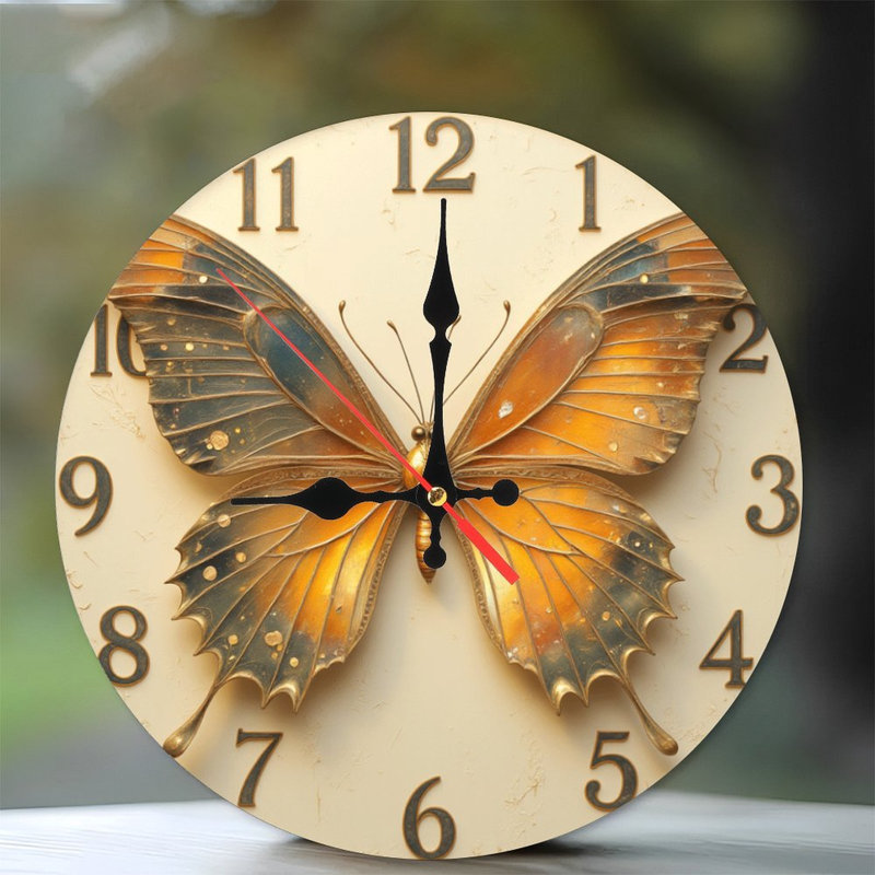 Horloge murale papillon