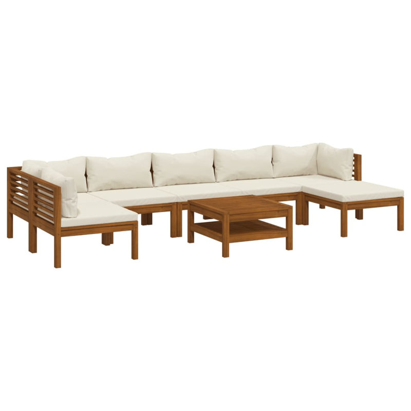 Spase 8 Piece Lounge Sectional Seating Group, Cream