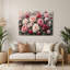 Art mural en métal beige pivoines botaniques