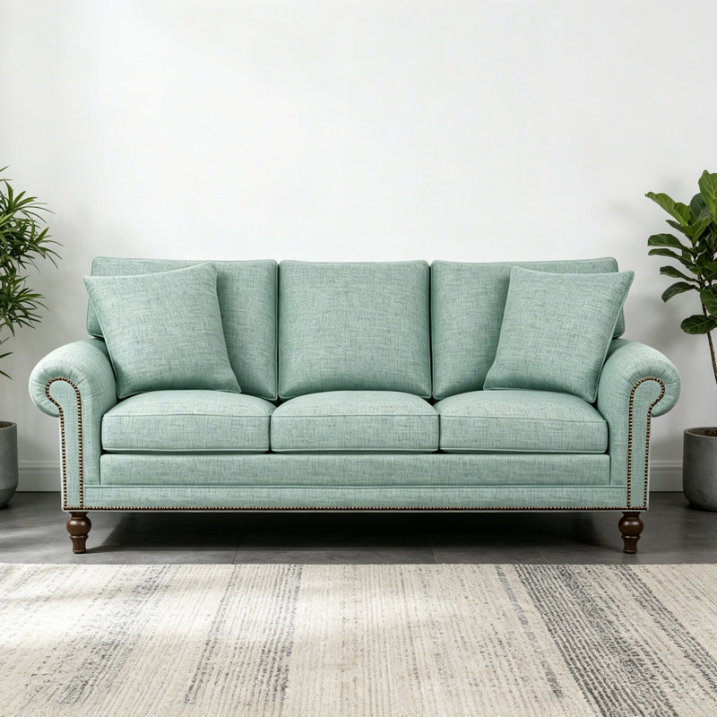 Canapé Vintage Creative, Tissu vert menthe