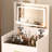 3 In 1 Bedroom Vanity With Open Mirror And Space Design White Dressing Table Large Drawer Hidden Organizer -