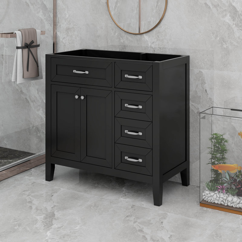 Meuble-lavabo 36 po avec tiroirs 36 po, Noir