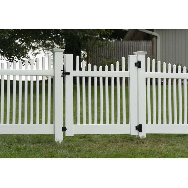 Keswick Scallop 4-ft H x 4-ft W White Vinyl Garden Fence Gate