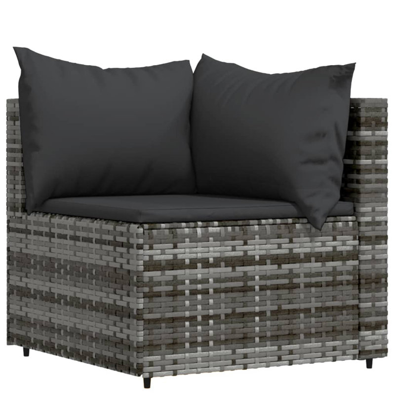 Bedingfield 24.8'' Wide Square Patio Sectional Set with Cushions, Anthracite, Gray