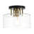 1 - Light Modern Clear Drum Glass Semi Flush Mount