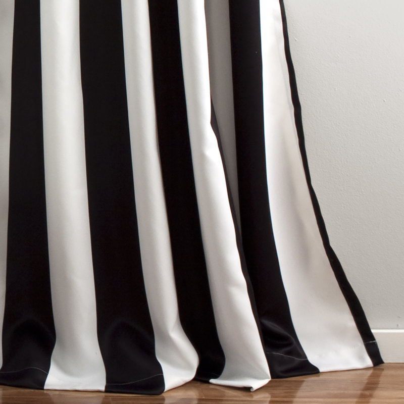Wilbur Room Darkening Curtain Pair, Black, 52" W x 108" L