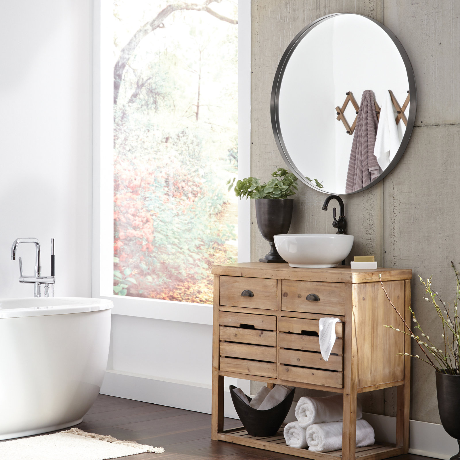 Lansing 36" Stainless Steel Mirror, Brushed Silver