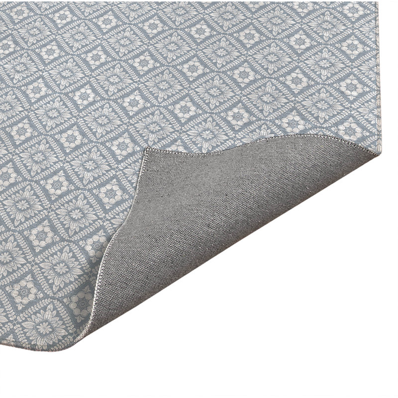 Petit tapis de cuisine Talia, Rectangulaire 3 pi x 5 pi, Bleu denim