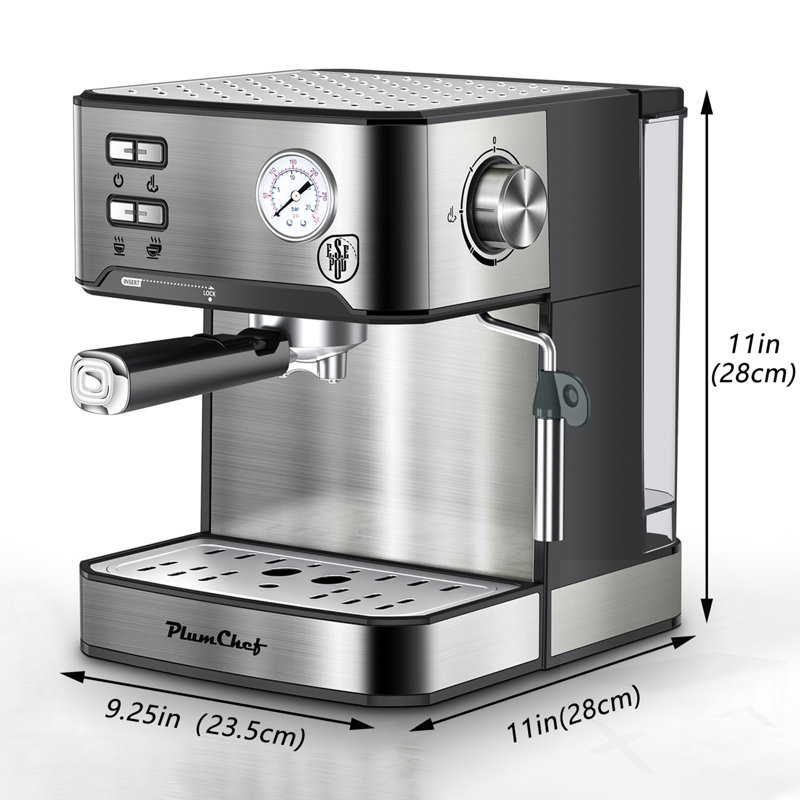 20 Bar Professional Espresso Machine With Milk Frother, Single & Double Shot, ESE Pod Compatible, Pressure Display, Removable Water Tank For Cappuccino, Latte, & Macchiato – Home Barista Edition