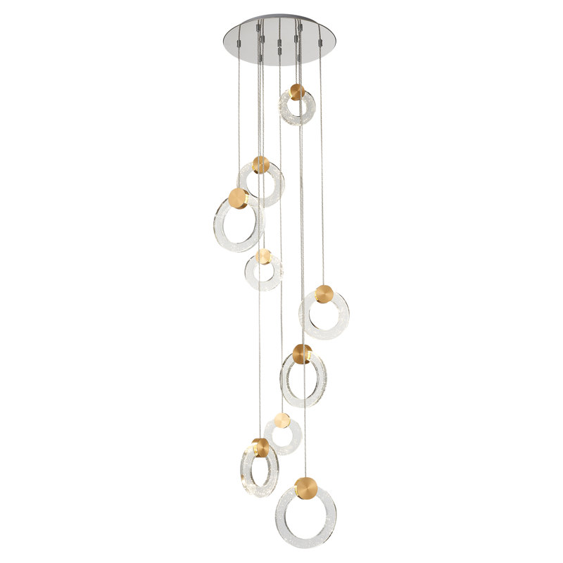 Haruka 9 - Light Gold LED Cluster Pendant