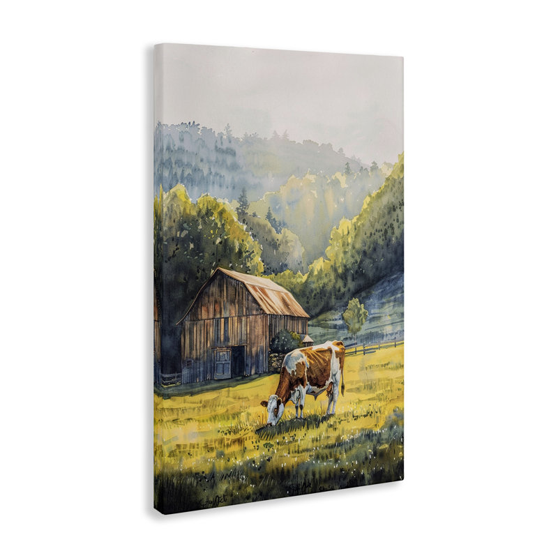  «Brown Spots Cow», art mural sur toile par Franklyn Gregory, H 24 po x l 16 po