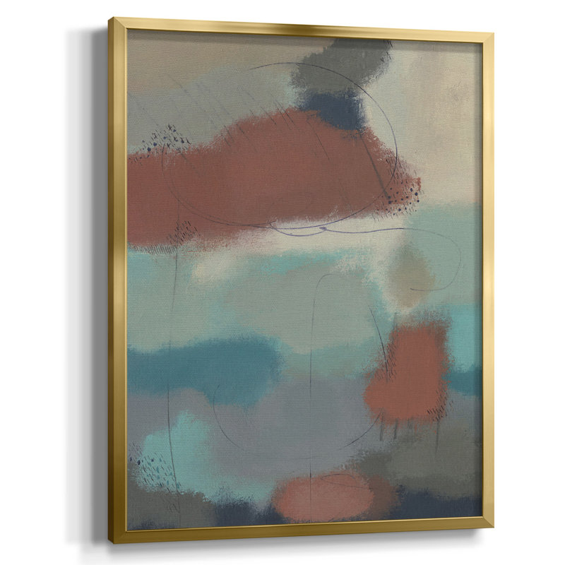 Delos Floating By II - Picture Frame Print, 42.5" H x 30.5" W, No Mat, Gold Framed Canvas