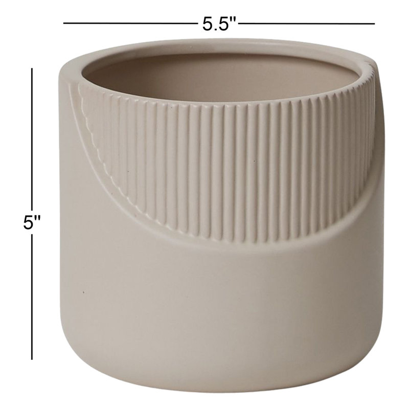 Handmade Ceramic Table Vase, 5" H x 5.5" W x 5" D