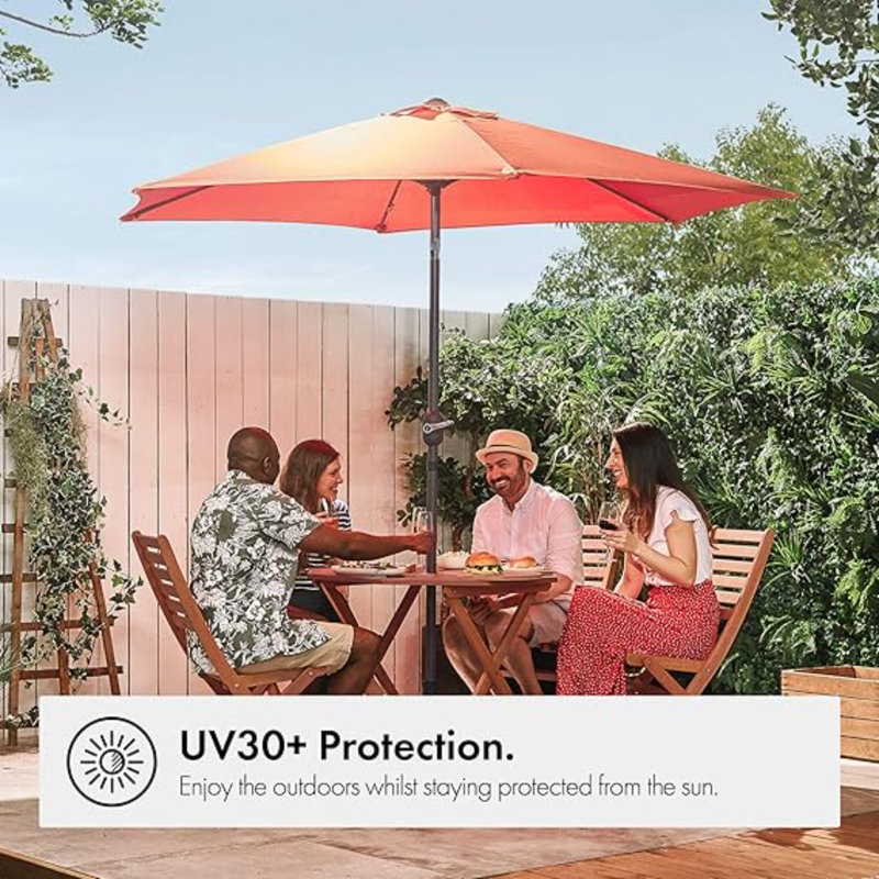 Bylo 270cm Tilt Market Parasol, Orange