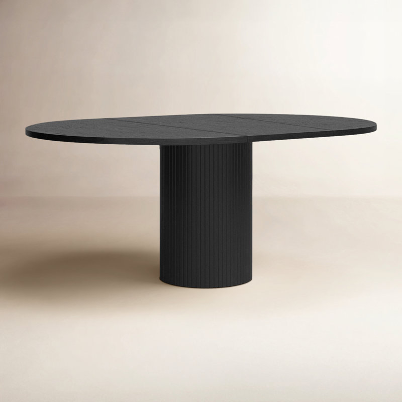 Erna Extendable Dining Table, Black Oak