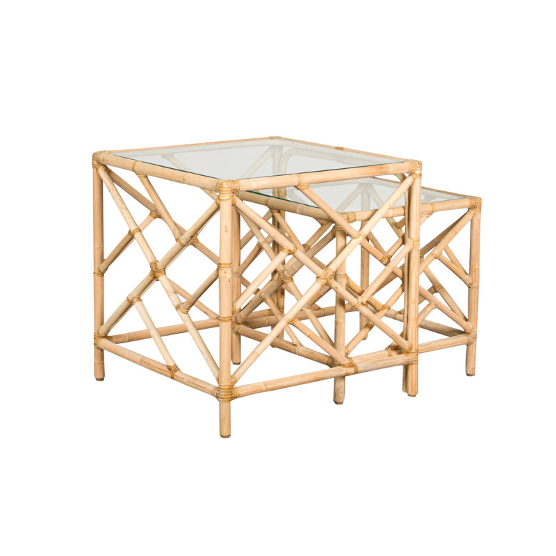 Tables gigognes Chippendale, Naturel