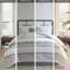 Édredon surdimensionné pour grand lit - gris coton / blanc, housse de matelas trop rembourrée, ensemble de chambre à coucher lavable à la machine, rayures texturées, entretien facile-130164615