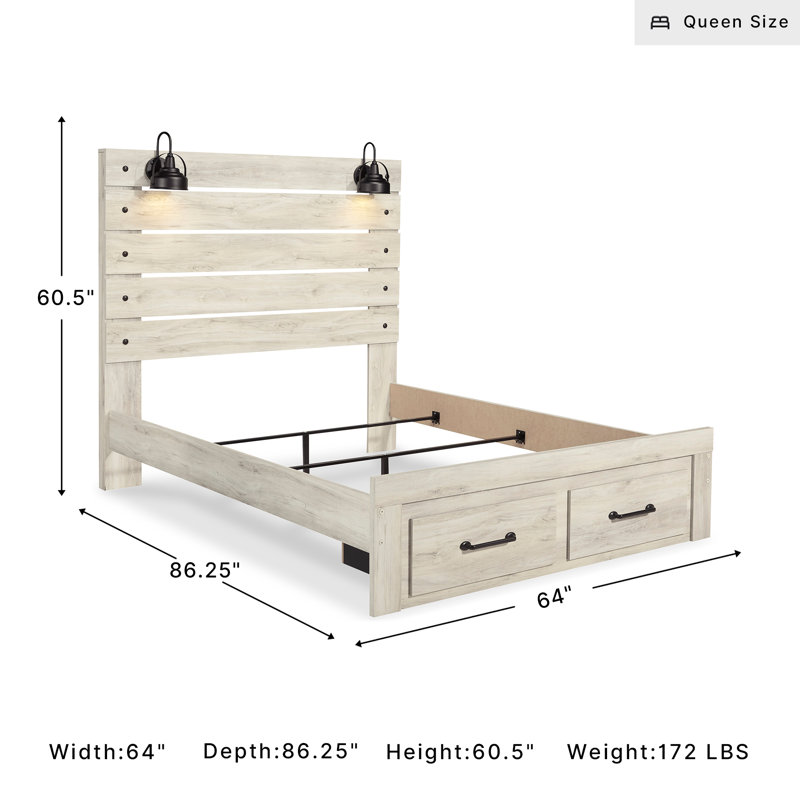 Kalayiah Slat Storage Bed, Queen