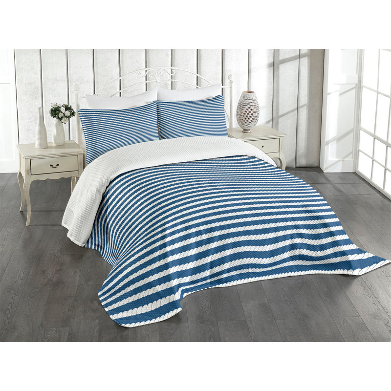 White Quilted King Bedspread Set with Pillow Shams