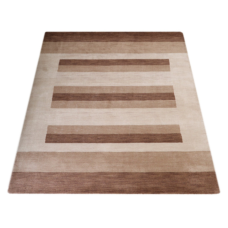 Tapis écologiques rectangulaires en laine noué à la main Abbygayle, Rectangle 5 pi 7 po x 7 pi 10 po