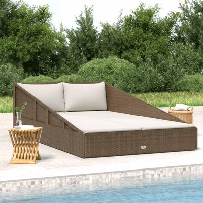 Chaise longue simple avec coussins 80 po Brunhildis