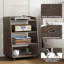 Ensemble de support pour tourne-disque avec rangement pour le salon, la chambre à coucher, le bureau, la table de bout avec support de table tournante avec rangement ouvert, support audio-122516226