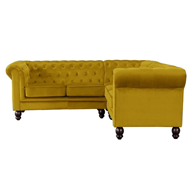 Veazey 213Cm Corner Sofa, Mustard