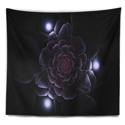 Mauve fleur fractale sur une tapisserie foncée