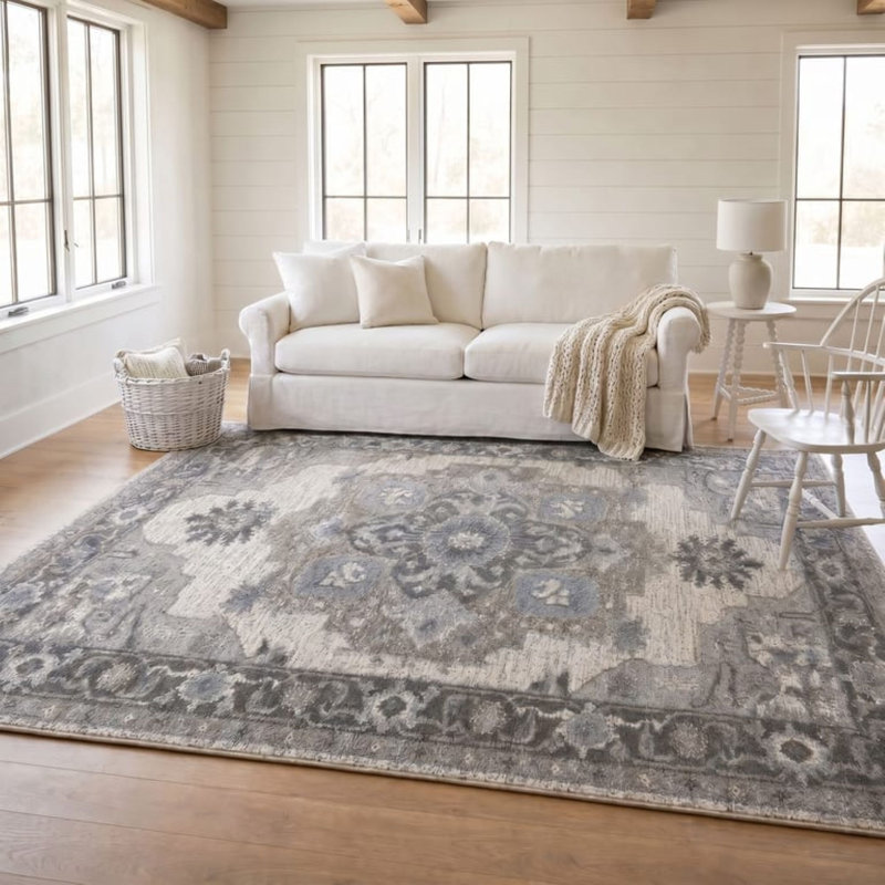 Tapis Honig Farmhouse Botanical Medallion, Rectangle 4 pi x 6 pi