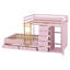 Lit superposé double au-dessus de double avec garde-robe et rangement intégrés, cadre de lit superposé en bois avec 7 tiroirs de rangement-1965587110