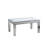 Silver Coffee Tables for Living Room with Dazzling Crushed Crystal Border, Clear Glass Rectangle Center Table Mirrored Finished, Glam Modern Living Room Furniture