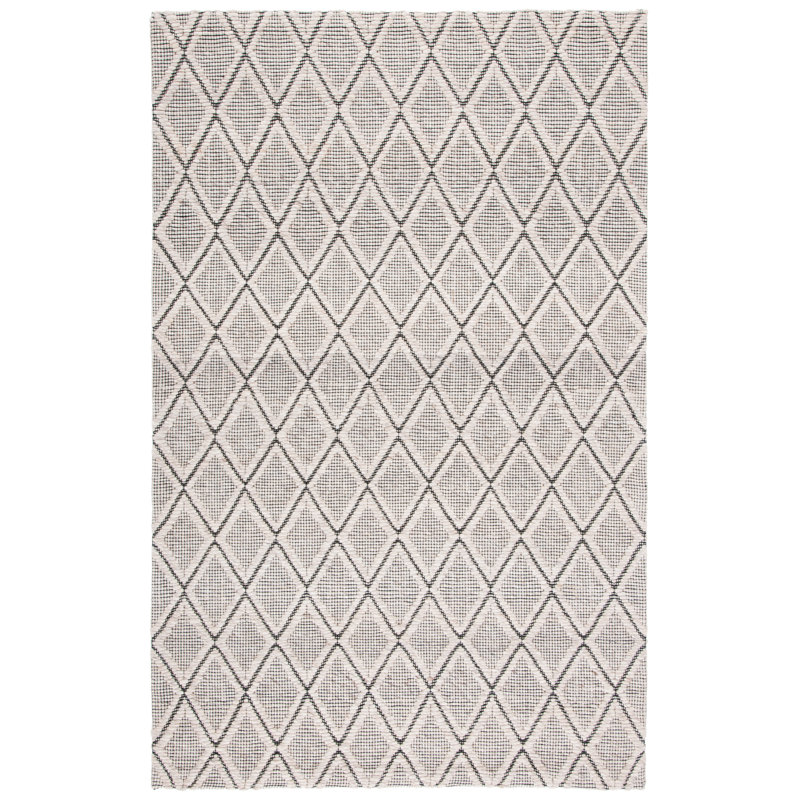 Marbella Hand Woven Wool And Cotton With Latex Geometric Rug, Rectangle 4' x 6'